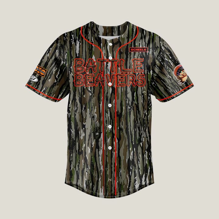 Boise Battle Beavers Baseball Camo Custom Baseball Jersey Boise Battle Beavers Baseball Camo Custom Baseball Jersey