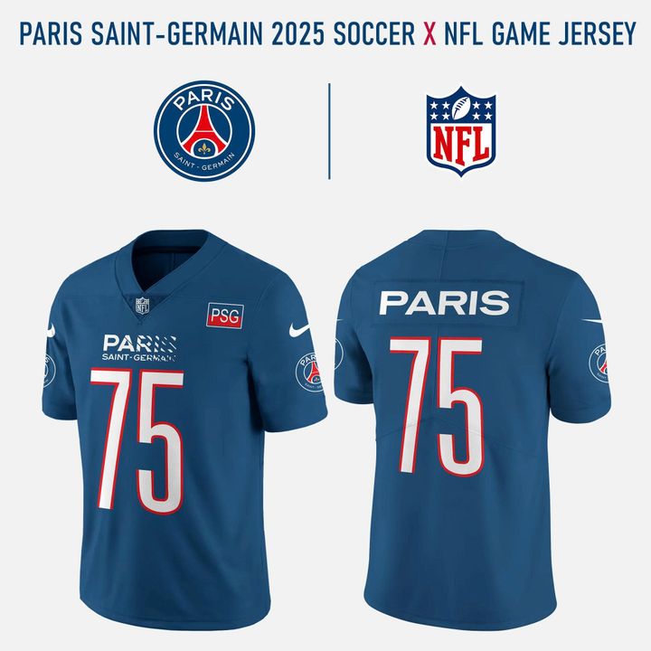 Paris Saint-Germain x NFL Club World Cup Game Road Football Jersey 2025 Paris Saint-Germain x NFL Club World Cup Game Road Football Jersey 2025