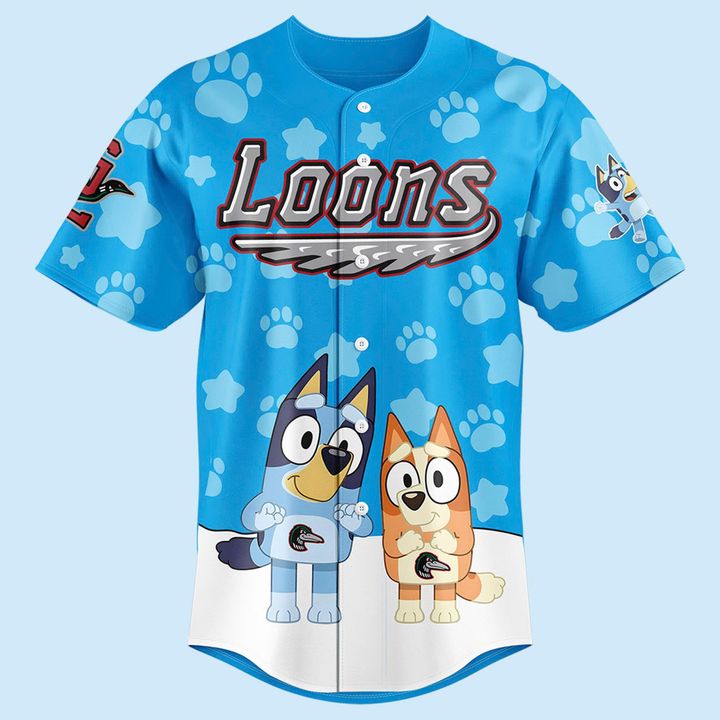 Great Lakes Loons x Bluey Special Edition Baseball Jersey Great Lakes Loons x Bluey Special Edition Baseball Jersey