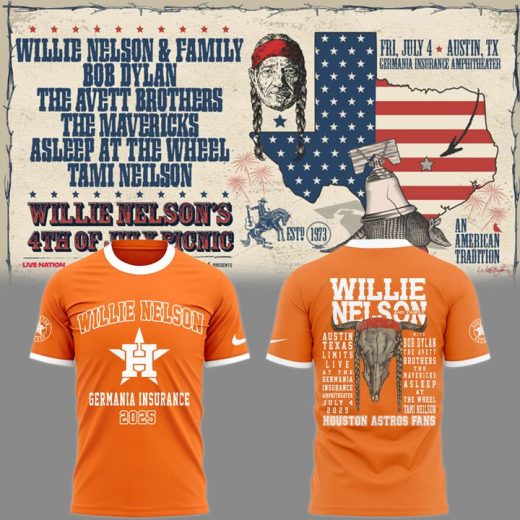 Houston Astros x Willie Nelson's Tour 2025 "Germania Insurance" Special Tee