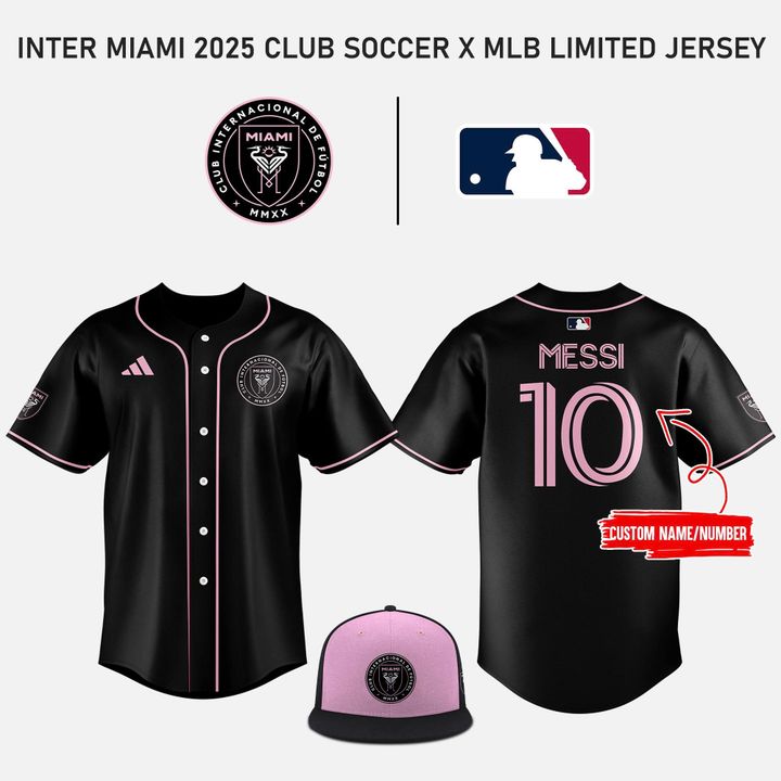 Inter Miami CF x MLB Club World Cup 2025 Black Baseball Jersey Inter Miami CF x MLB Club World Cup 2025 Black Baseball Jersey