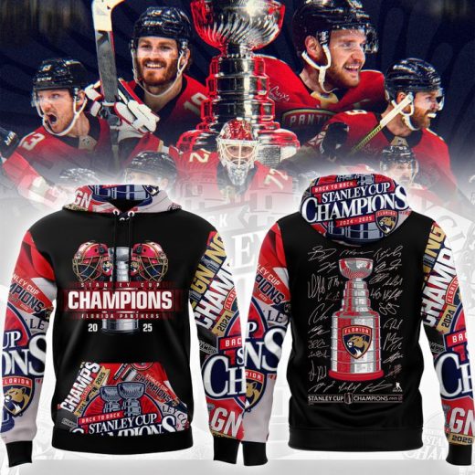 Florida Panthers 2025 Stanley Cup Champions All Signature Limited Edition Hoodie