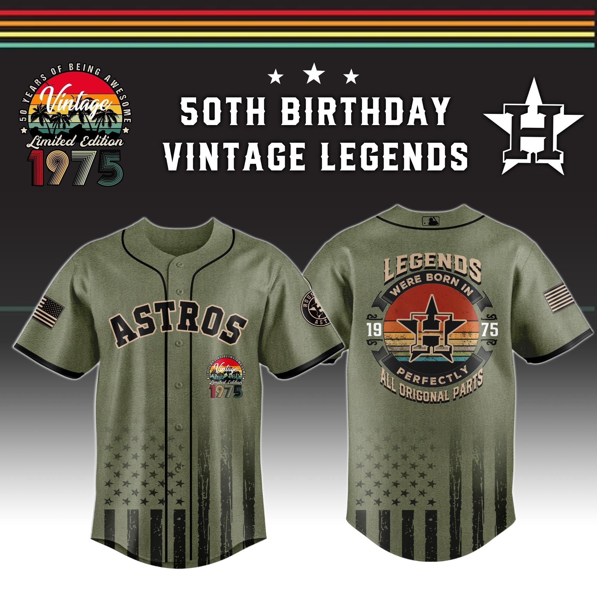 MLB All Teams x 50th Birthday Vintage Legends Special Camo Baseball Jersey MLB All Teams x 50th Birthday Vintage Legends Special Camo Baseball Jersey