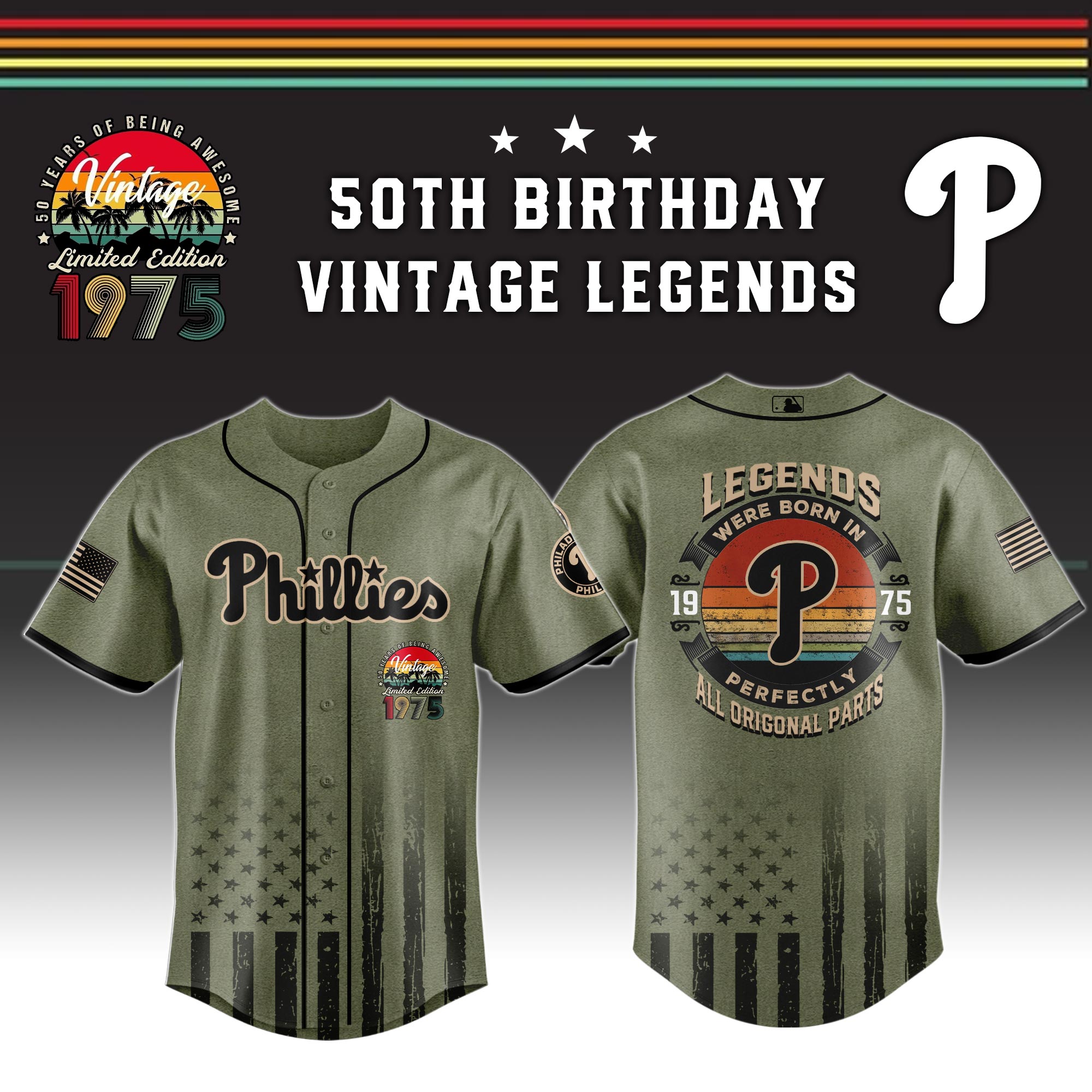 MLB All Teams x 50th Birthday Vintage Legends Special Camo Baseball Jersey MLB All Teams x 50th Birthday Vintage Legends Special Camo Baseball Jersey