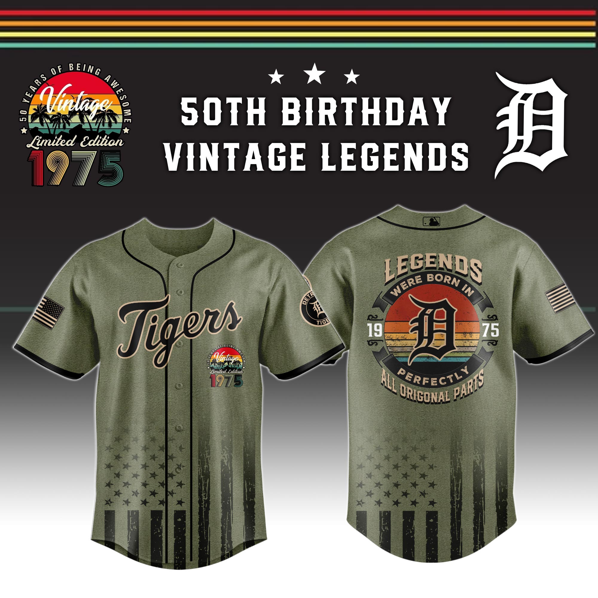 MLB All Teams x 50th Birthday Vintage Legends Special Camo Baseball Jersey MLB All Teams x 50th Birthday Vintage Legends Special Camo Baseball Jersey