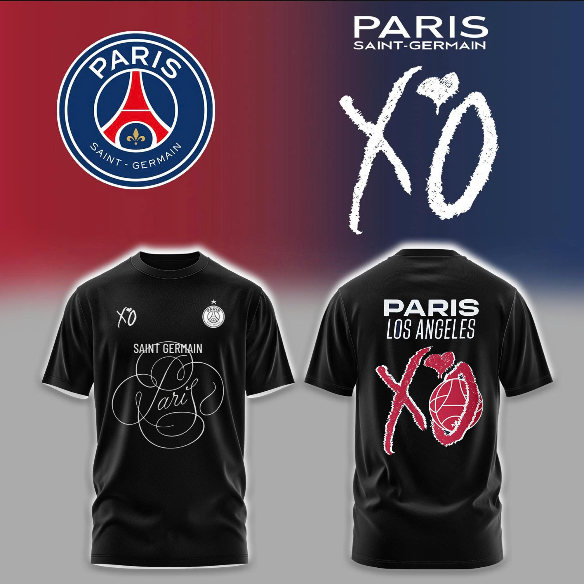 Paris Saint-Germain x XO Special Edition Black Tee Paris Saint-Germain x XO Special Edition Black Tee