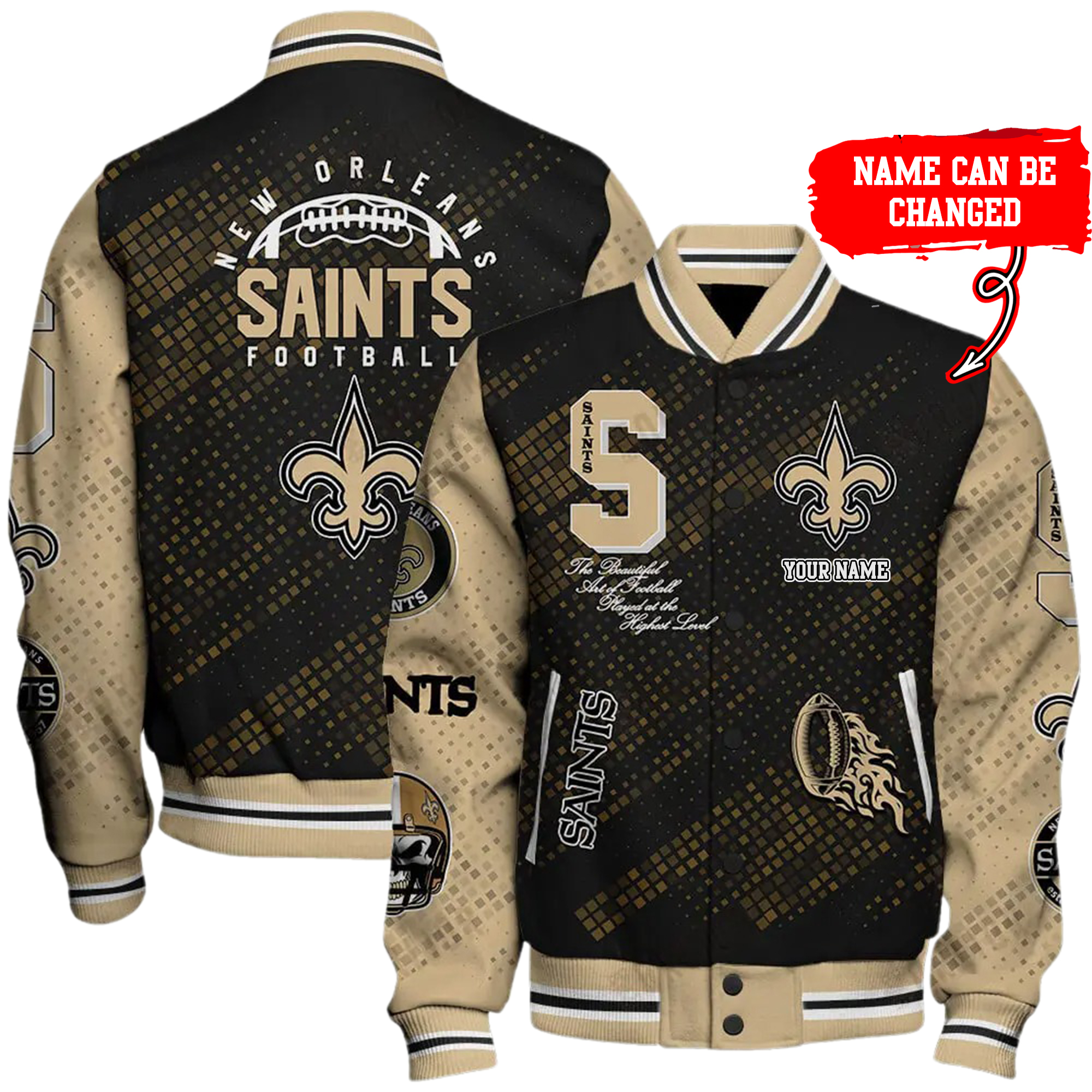 Nfl New Orleans Saints Baseball Jacket Button Down Nfl New Orleans Saints Baseball Jacket Button Down