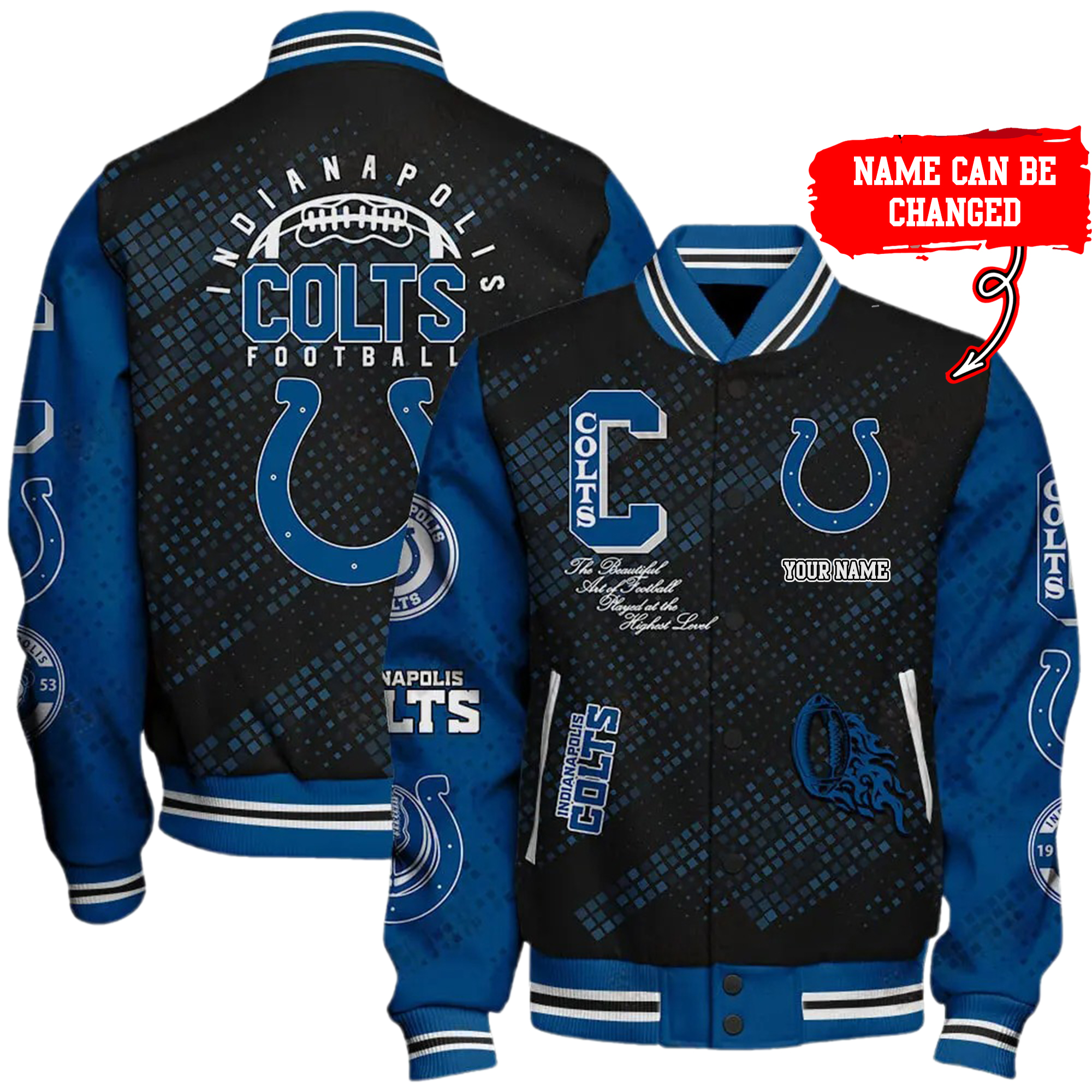 Nfl Indianapolis Colts Baseball Jacket Button Down Nfl Indianapolis Colts Baseball Jacket Button Down