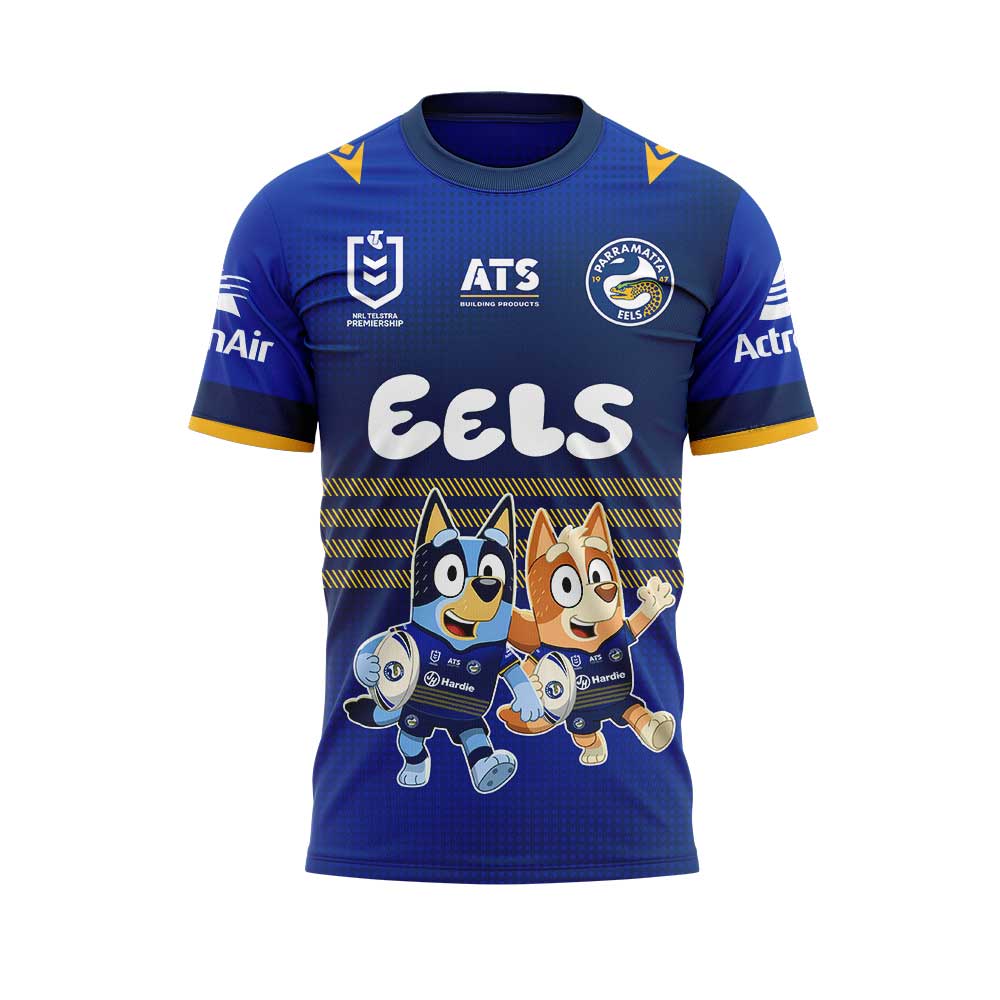 Parramatta Eels NRL x Bluey and Bingo 2025 Shirt Parramatta Eels NRL x Bluey and Bingo 2025 Shirt