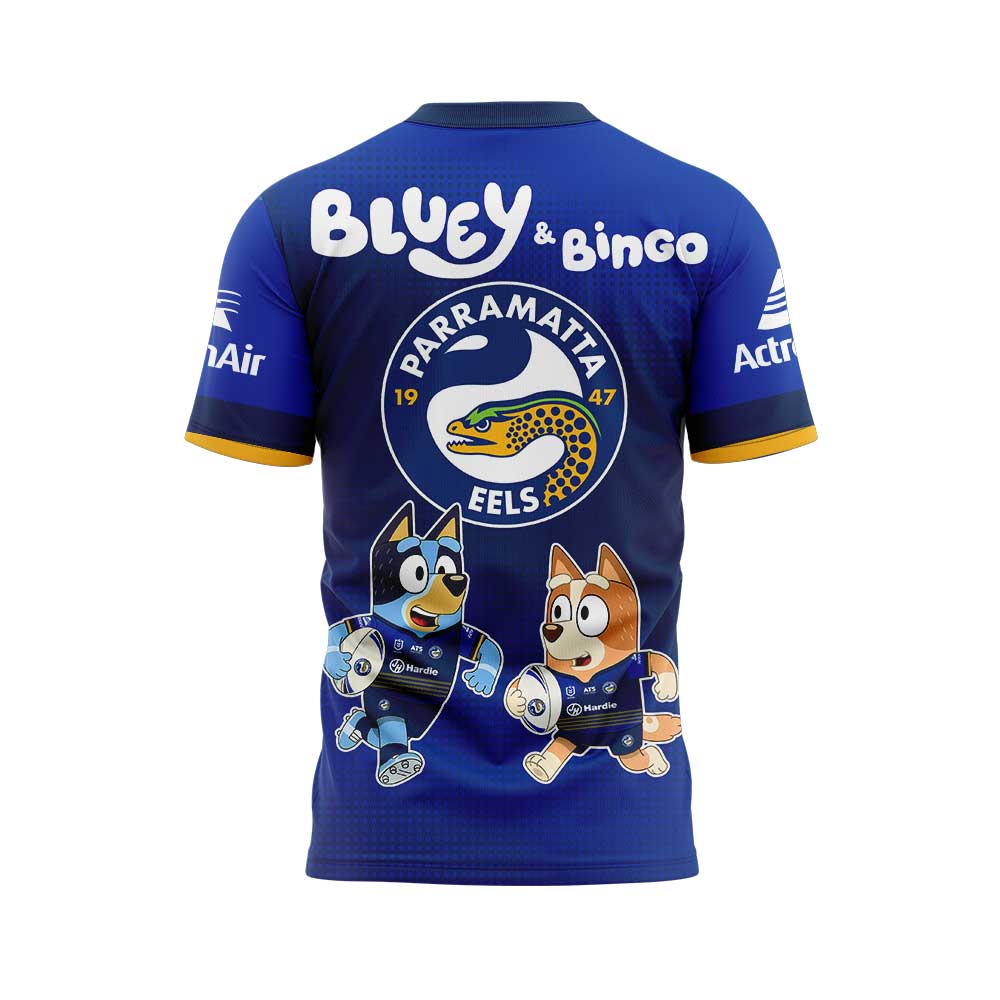 Parramatta Eels NRL x Bluey and Bingo 2025 Shirt Parramatta Eels NRL x Bluey and Bingo 2025 Shirt