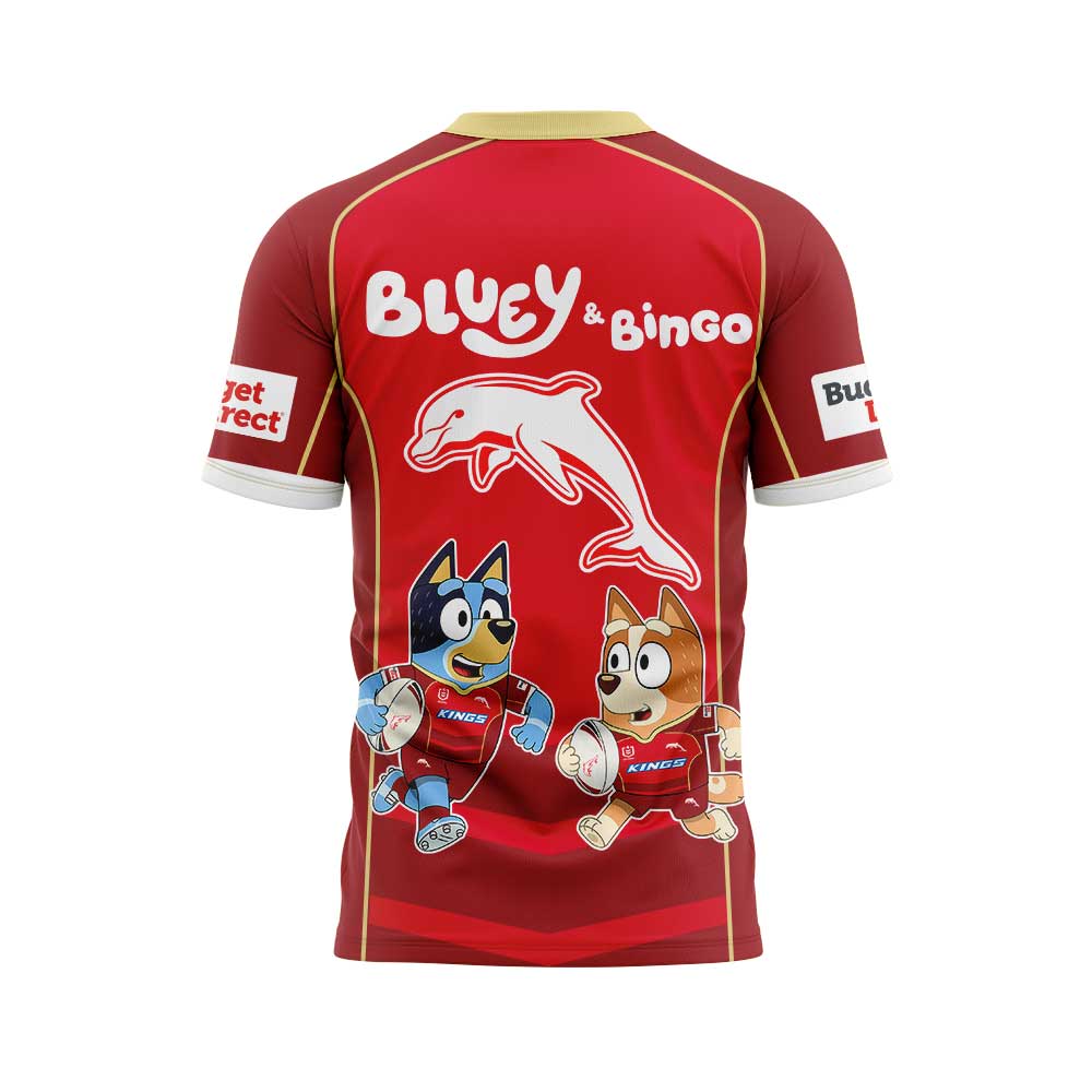 Dolphins NRL x Bluey and Bingo 2025 Shirt Dolphins NRL x Bluey and Bingo 2025 Shirt
