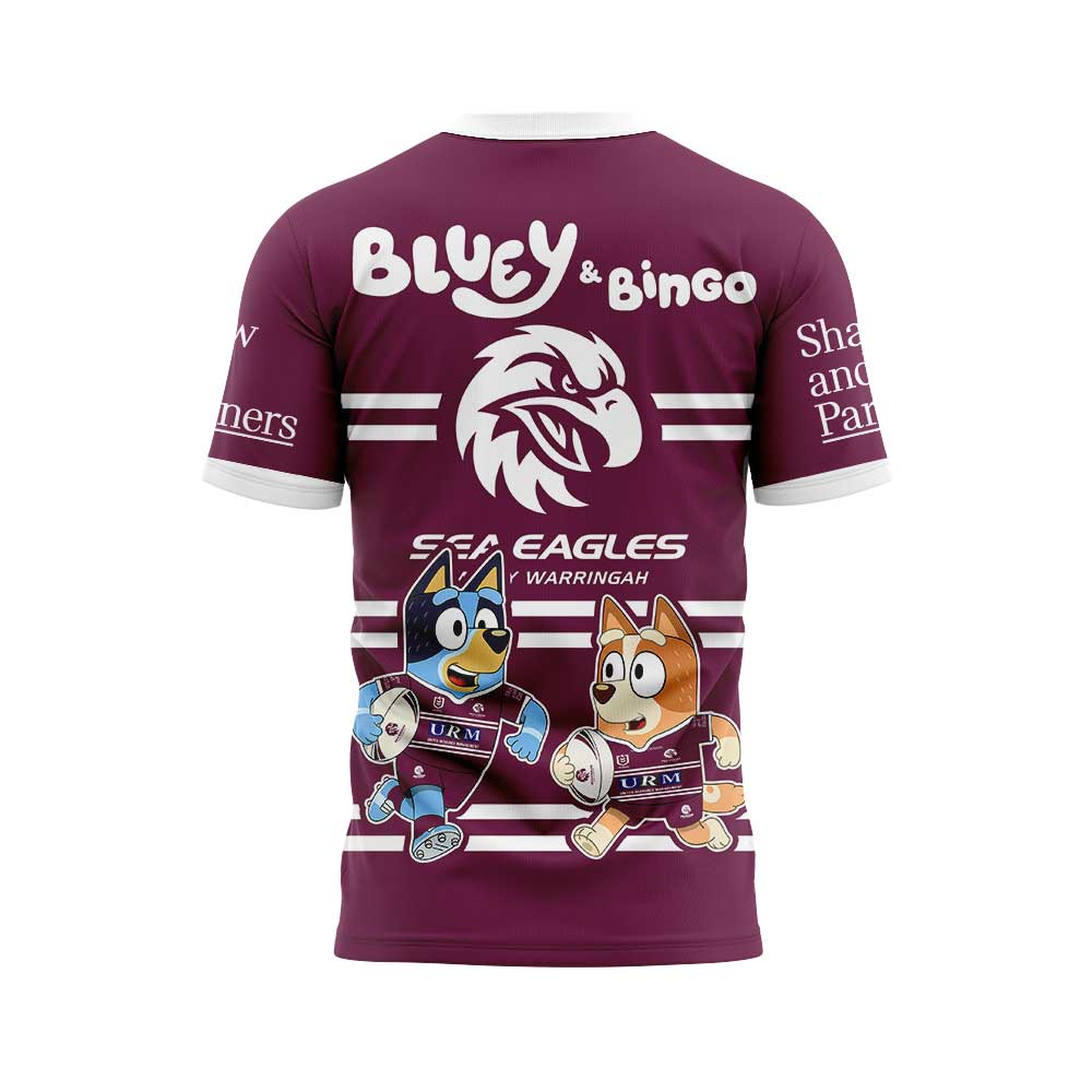 Manly Warringah Sea Eagles NRL x Bluey and Bingo 2025 Shirt Manly Warringah Sea Eagles NRL x Bluey and Bingo 2025 Shirt