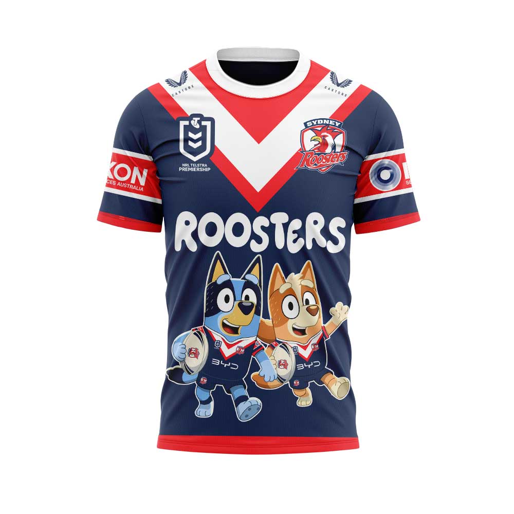 Sydney Roosters NRL x Bluey and Bingo 2025 Shirt Sydney Roosters NRL x Bluey and Bingo 2025 Shirt