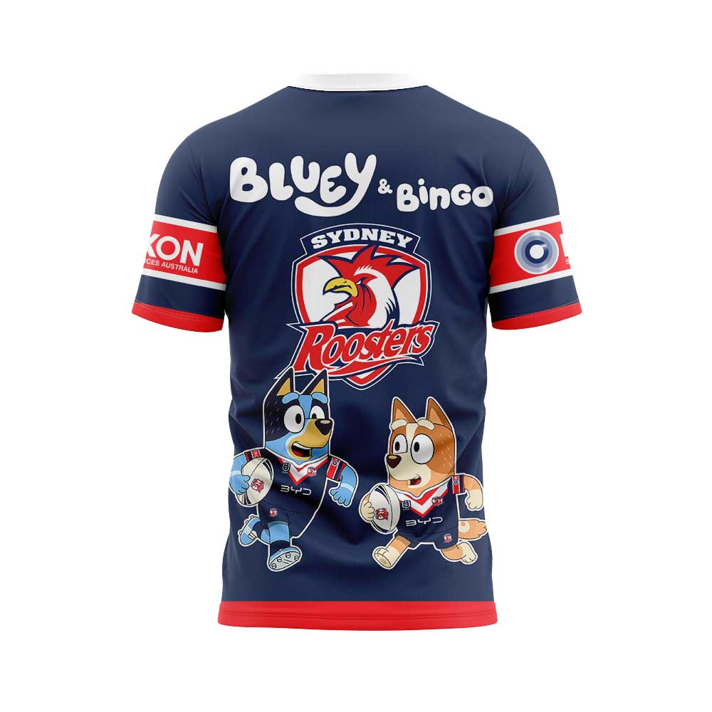Sydney Roosters NRL x Bluey and Bingo 2025 Shirt Sydney Roosters NRL x Bluey and Bingo 2025 Shirt