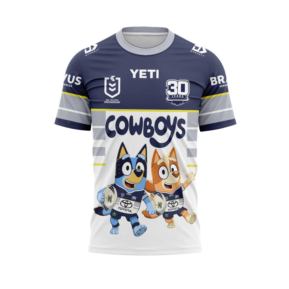 North Queensland Cowboys NRL x Bluey and Bingo 2025 Shirt North Queensland Cowboys NRL x Bluey and Bingo 2025 Shirt