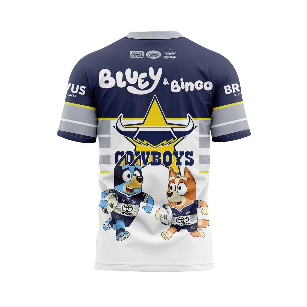 North Queensland Cowboys NRL x Bluey and Bingo 2025 Shirt North Queensland Cowboys NRL x Bluey and Bingo 2025 Shirt