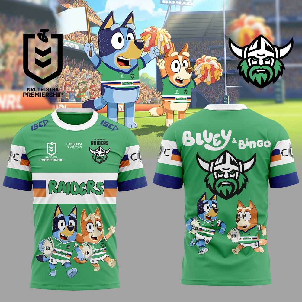 Canberra Raiders NRL x Bluey and Bingo 2025 Shirt Canberra Raiders NRL x Bluey and Bingo 2025 Shirt