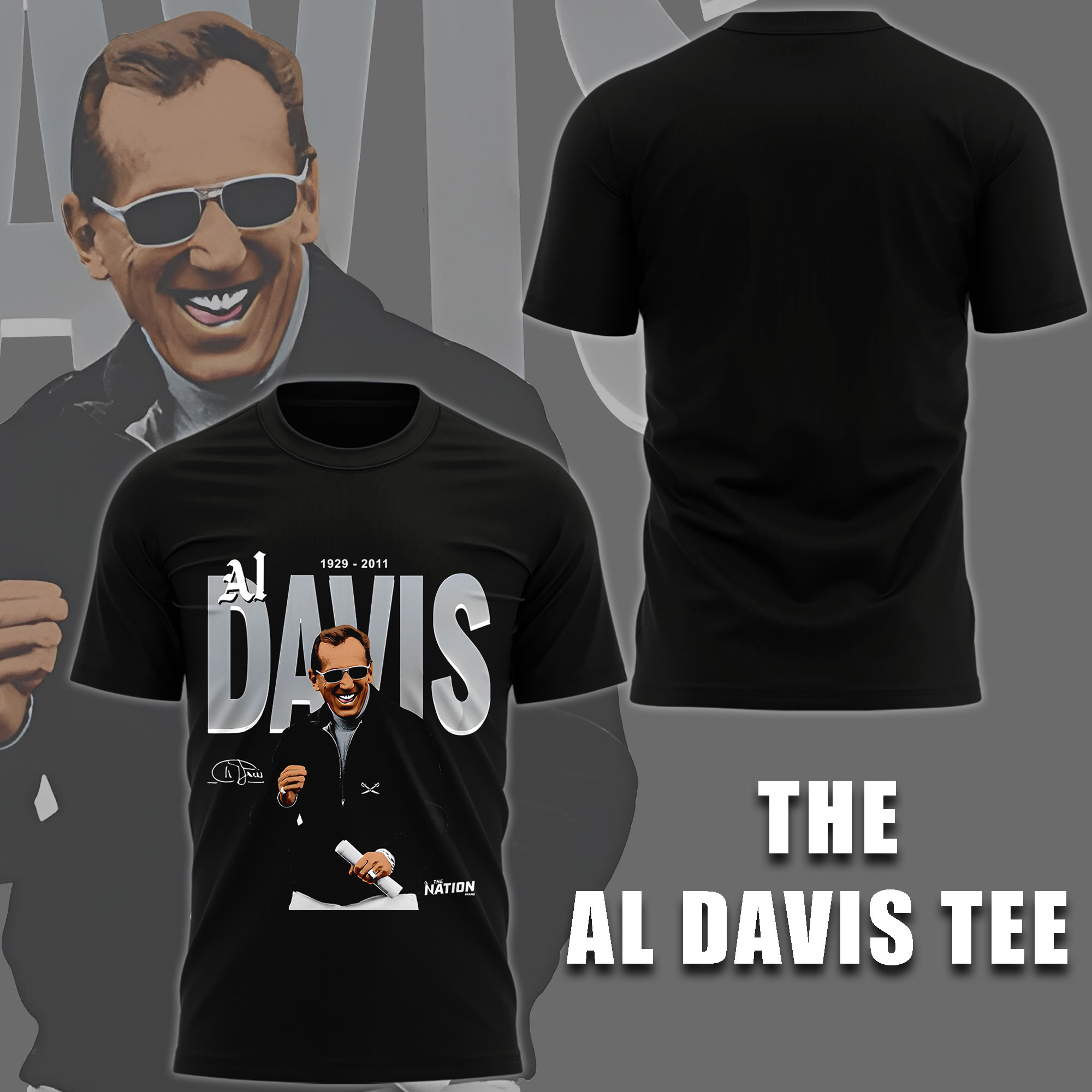 Las Vegas Raiders "AL Davis" Black T-shirt 2025 Las Vegas Raiders "AL Davis" Black T-shirt 2025