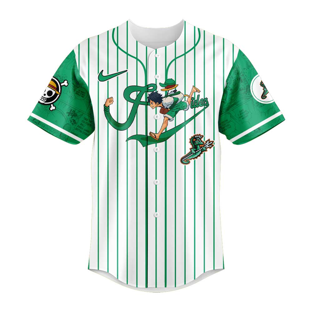 Norfolk Tides x Gear 5 Luffy Baseball Jersey Norfolk Tides x Gear 5 Luffy Baseball Jersey