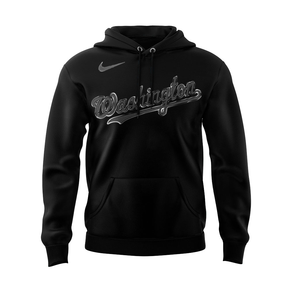 Washington Nationals MLB Back In Black Hoodie Washington Nationals MLB Back In Black Hoodie