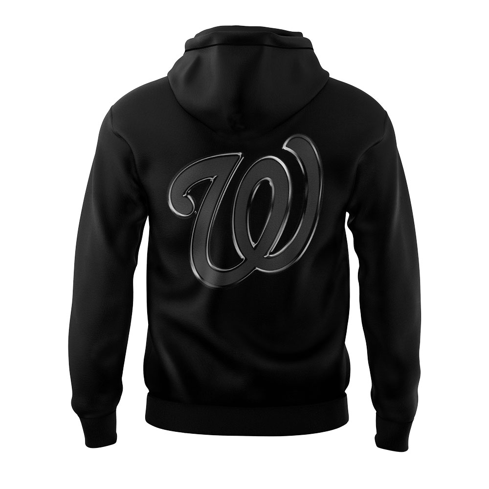 Washington Nationals MLB Back In Black Hoodie Washington Nationals MLB Back In Black Hoodie