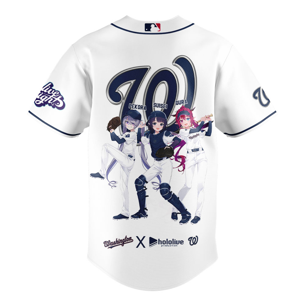 Washington Nationals MLB x Hololive Night Baseball Jersey Washington Nationals MLB x Hololive Night Baseball Jersey
