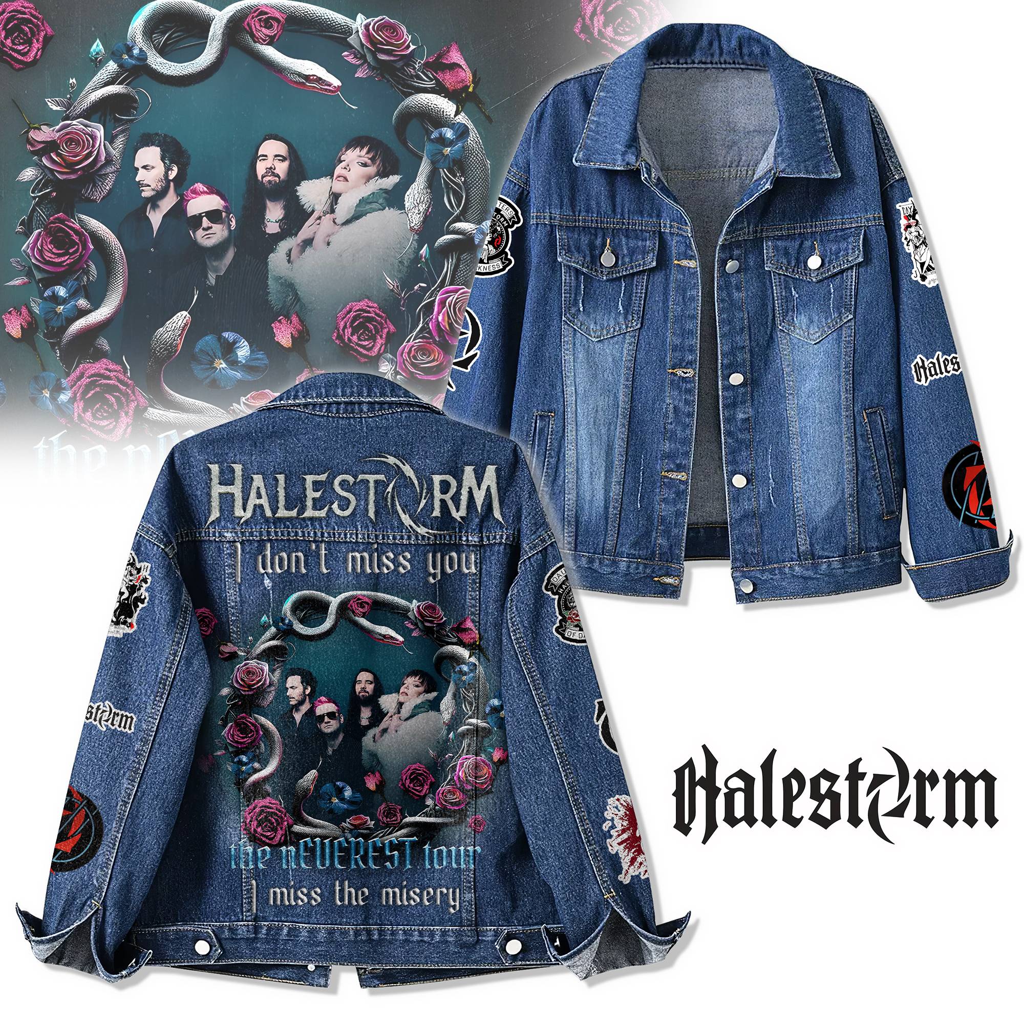 Halestorm The nEverest Duality Tour 2025 Denim Jacket Halestorm The nEverest Duality Tour 2025 Denim Jacket