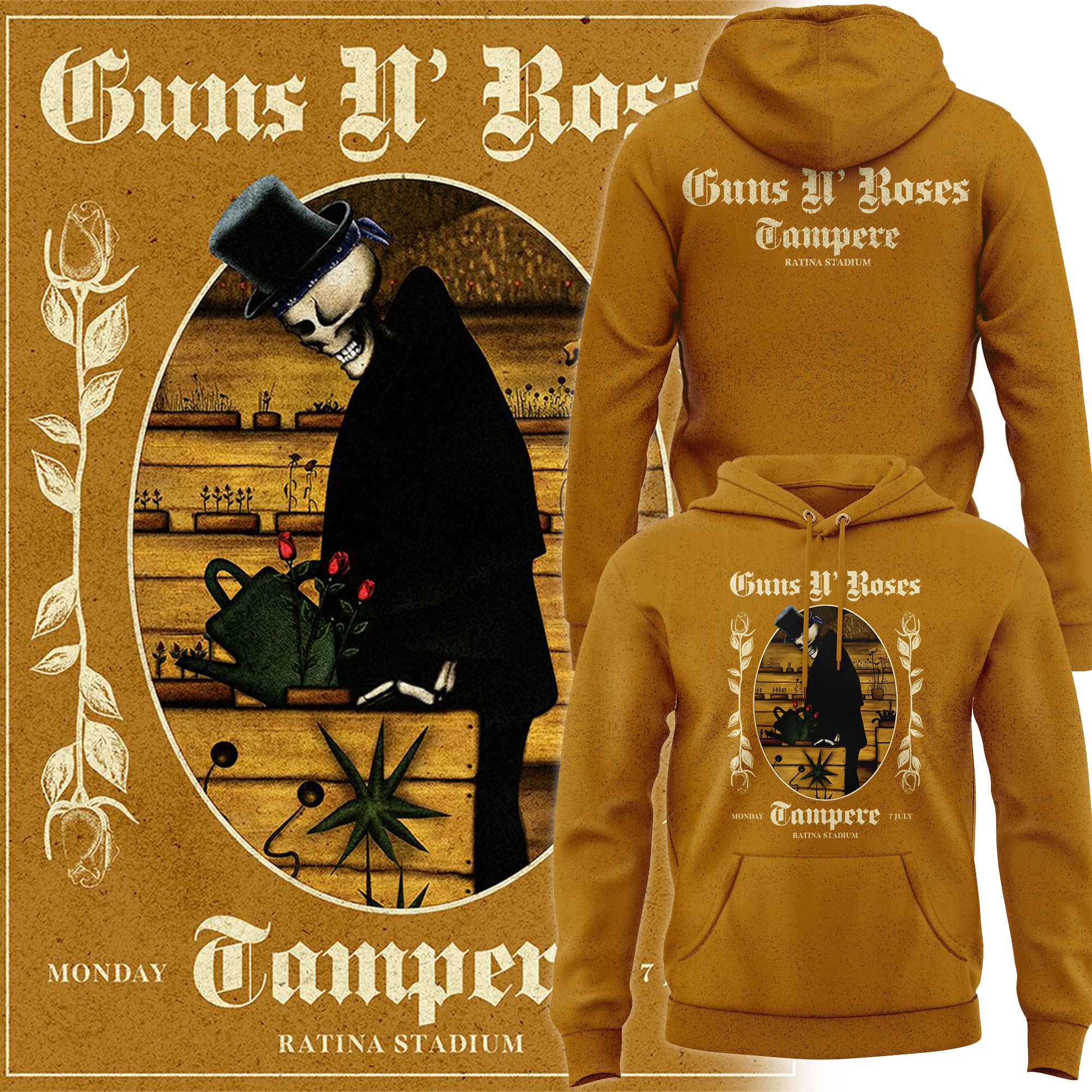 Guns N' Roses Tonight we play Tampere Limited Hoodie Guns N' Roses Tonight we play Tampere Limited Hoodie