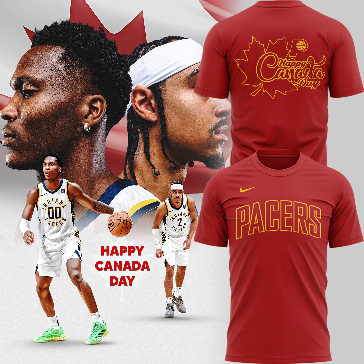 Indiana Pacers Happy Canada Day 2025 Limited Edition Red Shirt Indiana Pacers Happy Canada Day 2025 Limited Edition Red Shirt