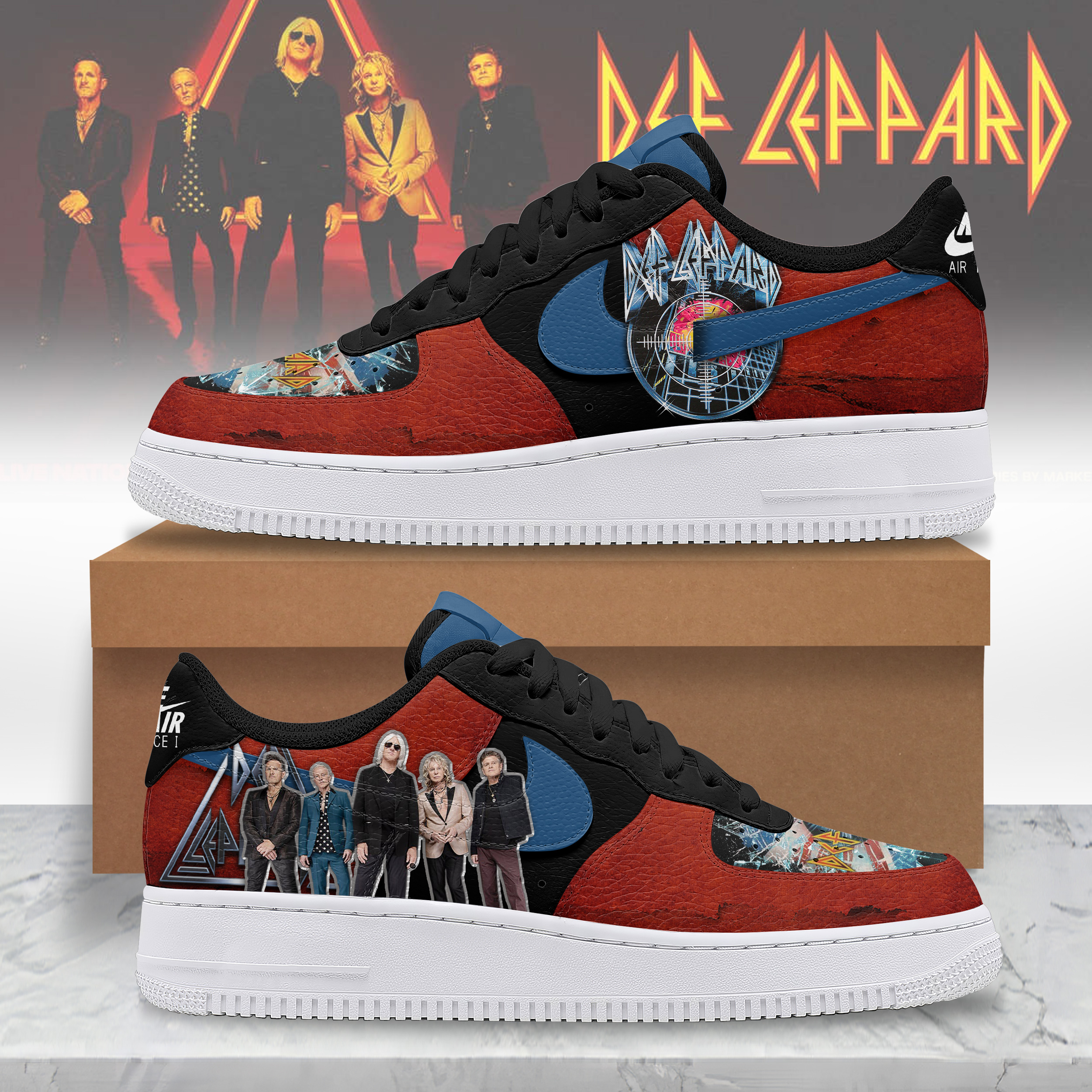 Def Leppard Rock Til You Drop THE WORLD TOUR 2025 Premium Air Force 1 Sneakers Def Leppard Rock Til You Drop THE WORLD TOUR 2025 Premium Air Force 1 Sneakers
