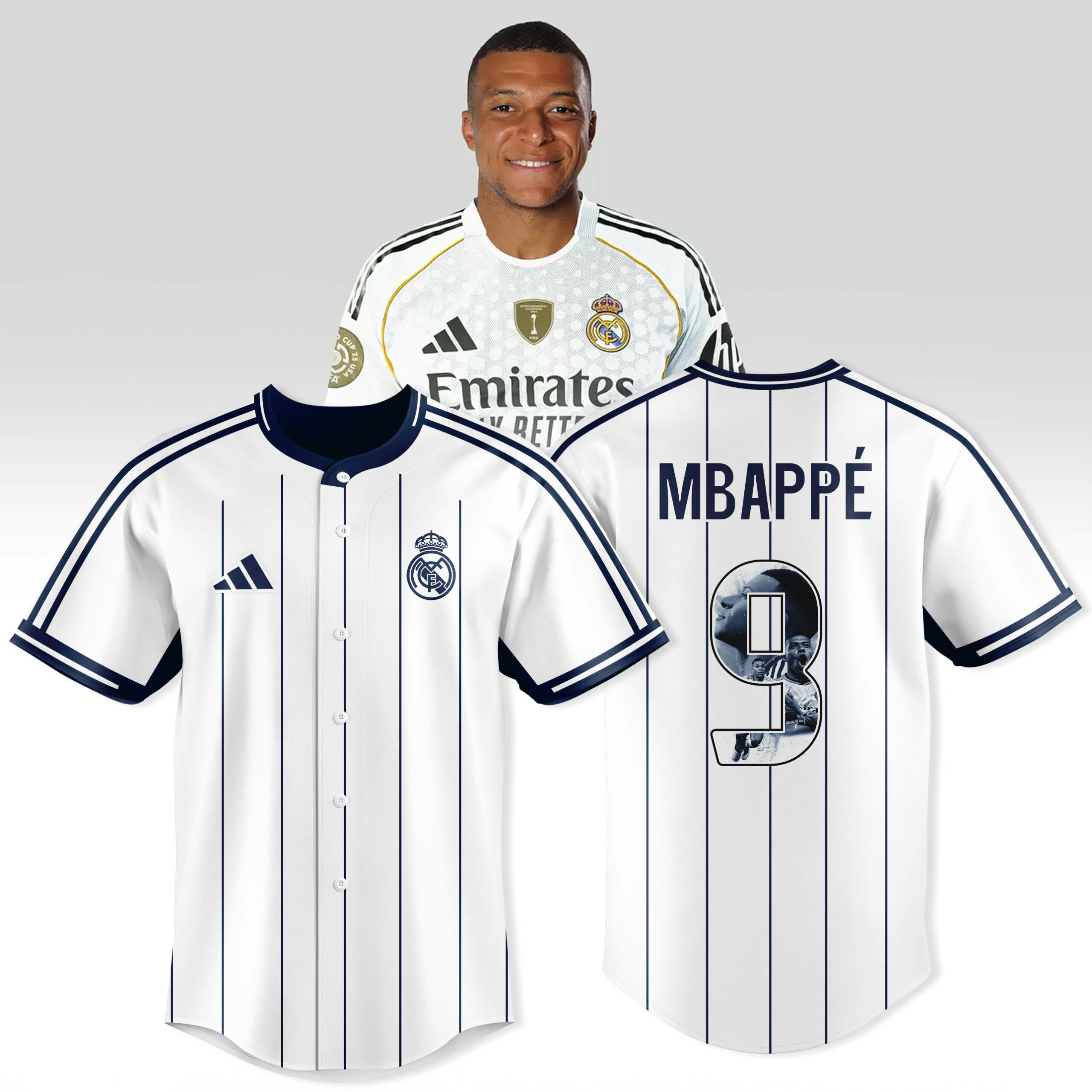 Real Madrid Baseball Style Special Edition Jersey Real Madrid Baseball Style Special Edition Jersey