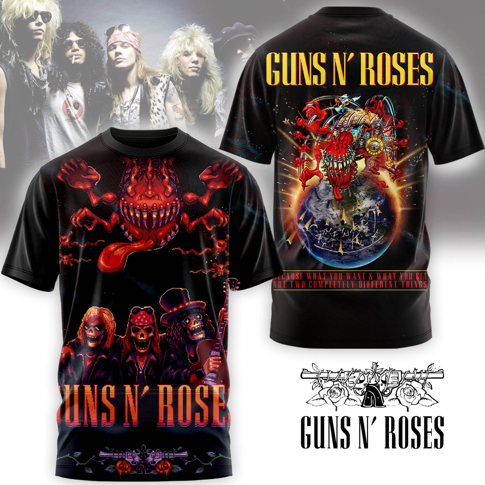 Guns N' Roses Europe and Middle East 2025 Stadium Tour Shirt Guns N' Roses Europe and Middle East 2025 Stadium Tour Shirt