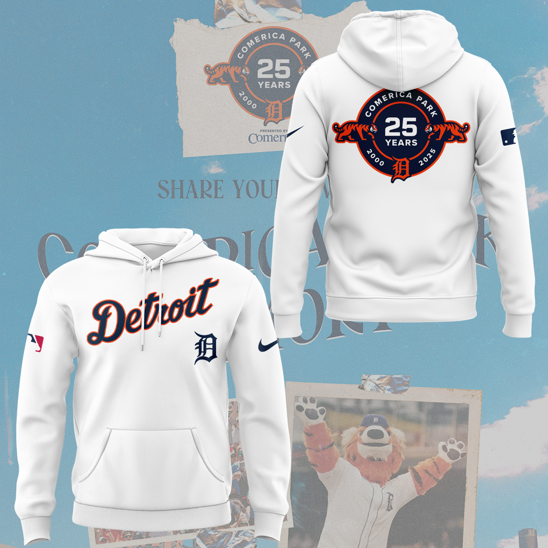 Detroit Tigers Celebrating The 25th Anniversary of Comerica Park Special Hoodie Detroit Tigers Celebrating The 25th Anniversary of Comerica Park Special Hoodie