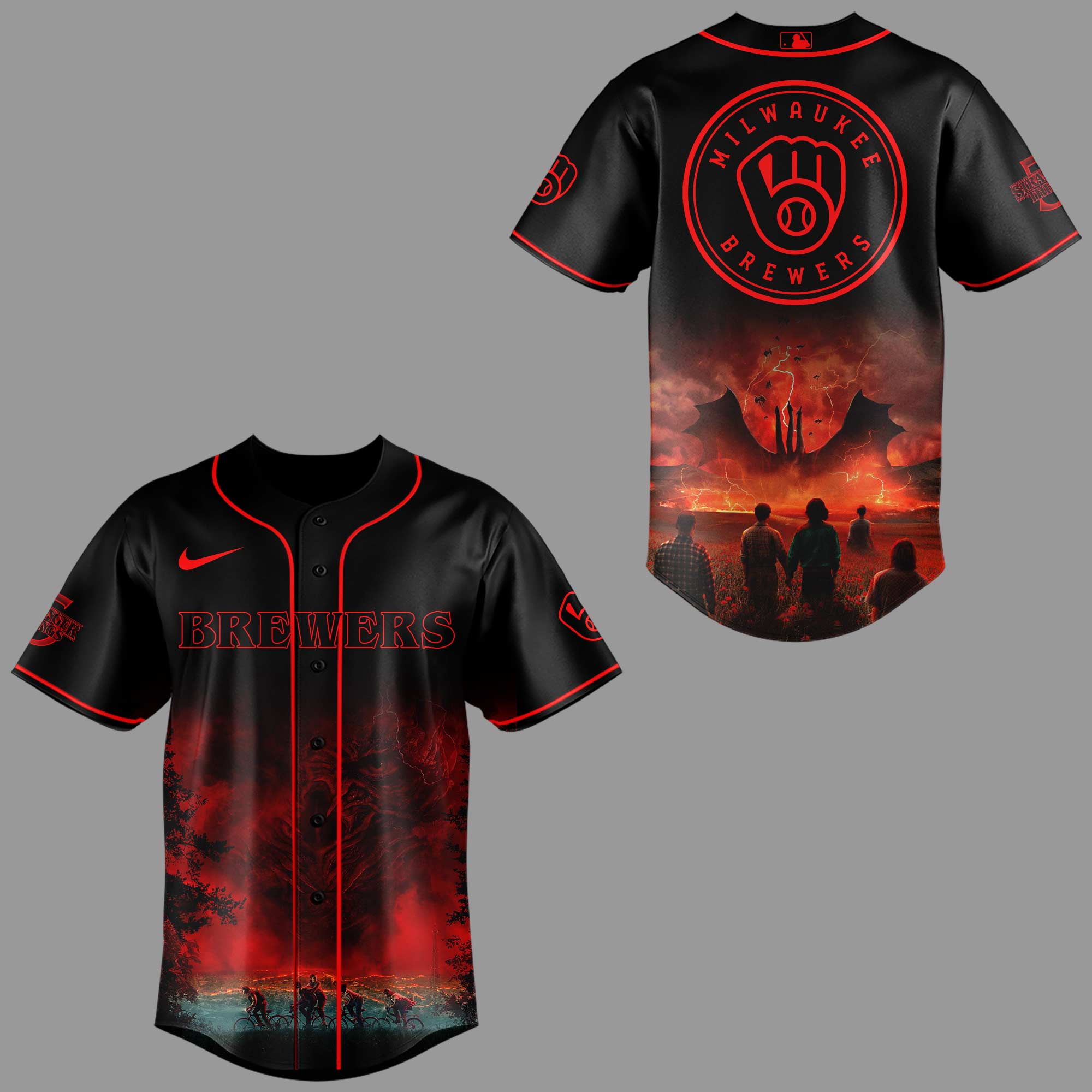 Milwaukee Brewers x Stranger Things 5 Special Edition Jersey Milwaukee Brewers x Stranger Things 5 Special Edition Jersey