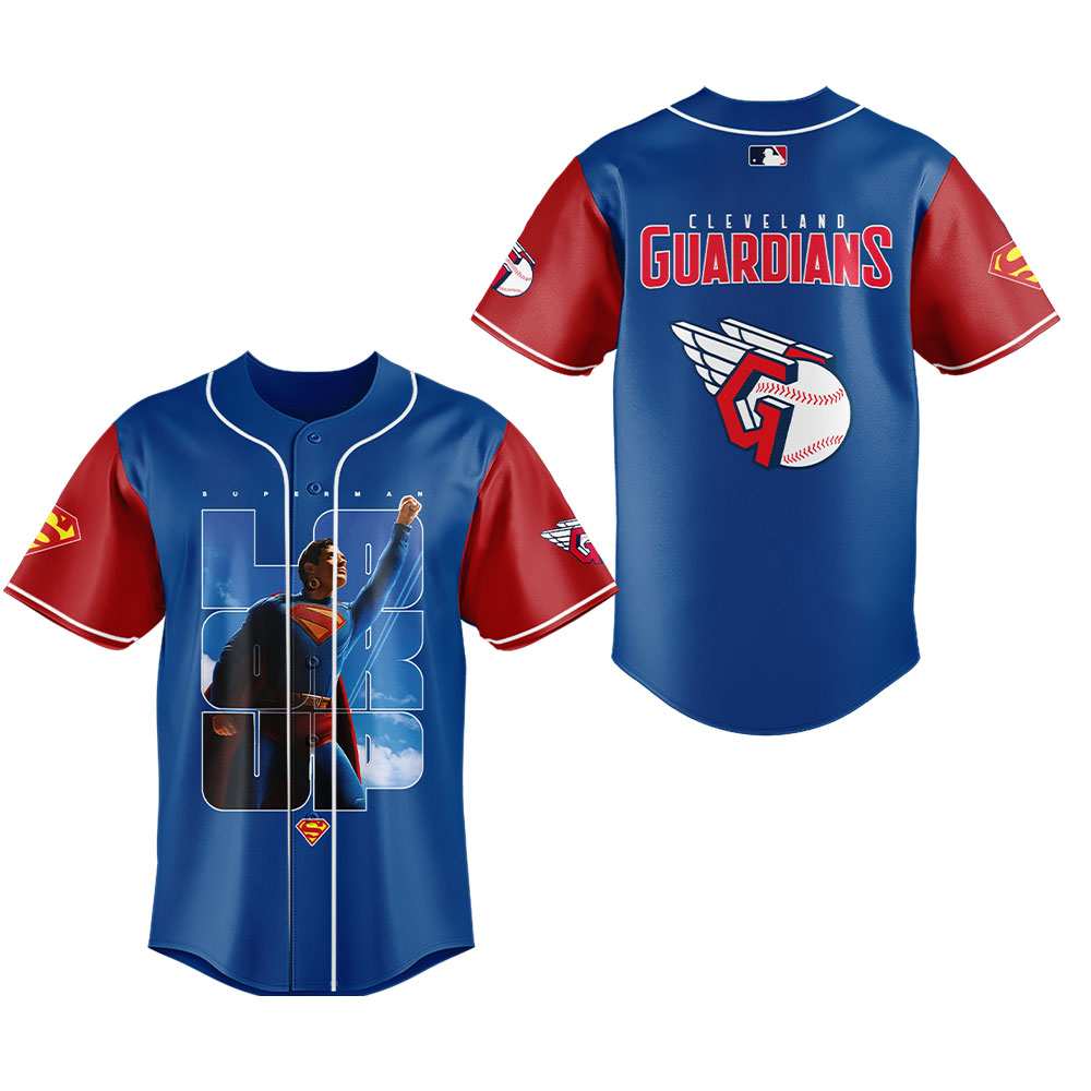 Cleveland Guardians x Superman Look Up Limited Edition Baseball Jersey Cleveland Guardians x Superman Look Up Limited Edition Baseball Jersey