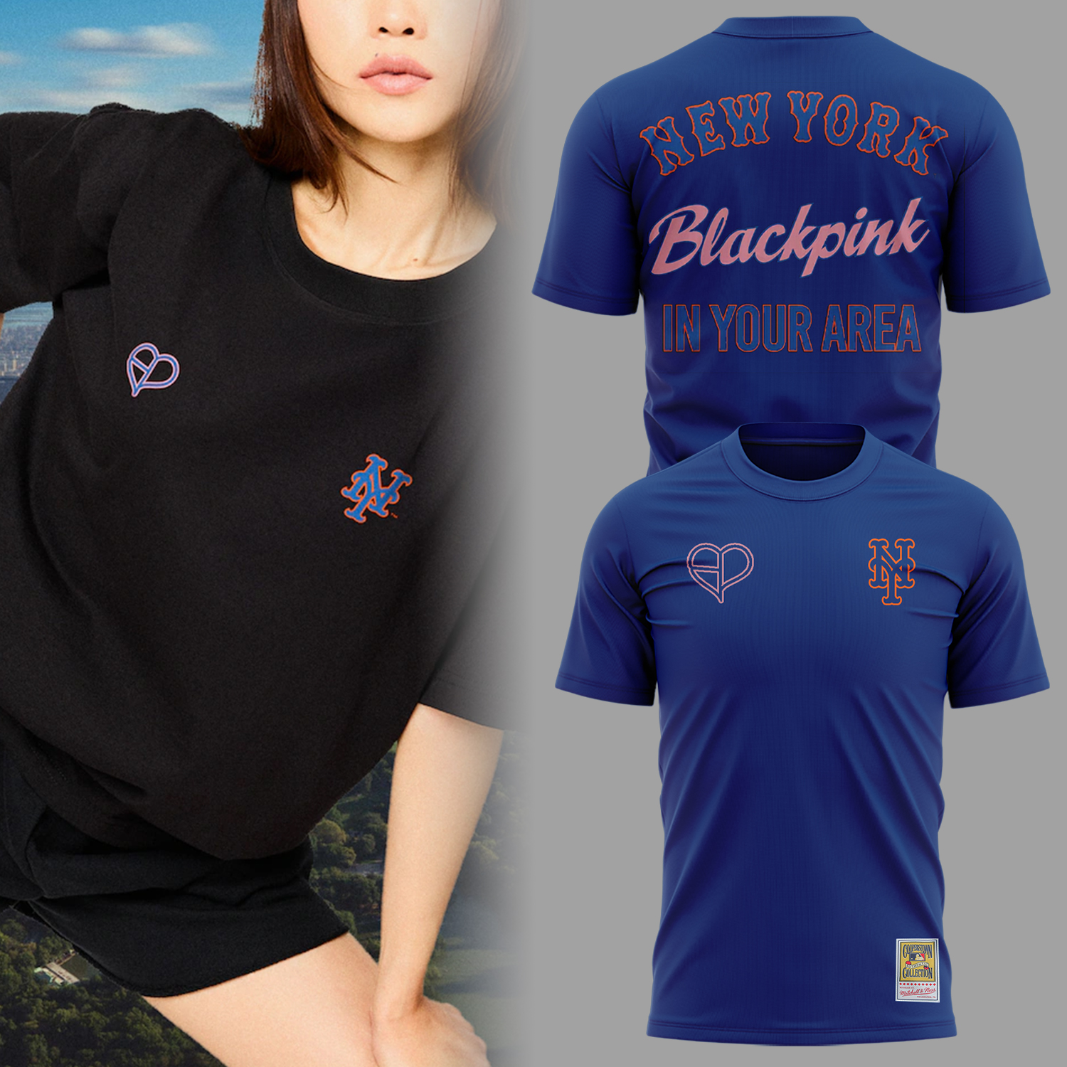 New York Mets x Blackpink "In Your Area" Special T-Shirt - Blue New York Mets x Blackpink "In Your Area" Special T-Shirt - Blue