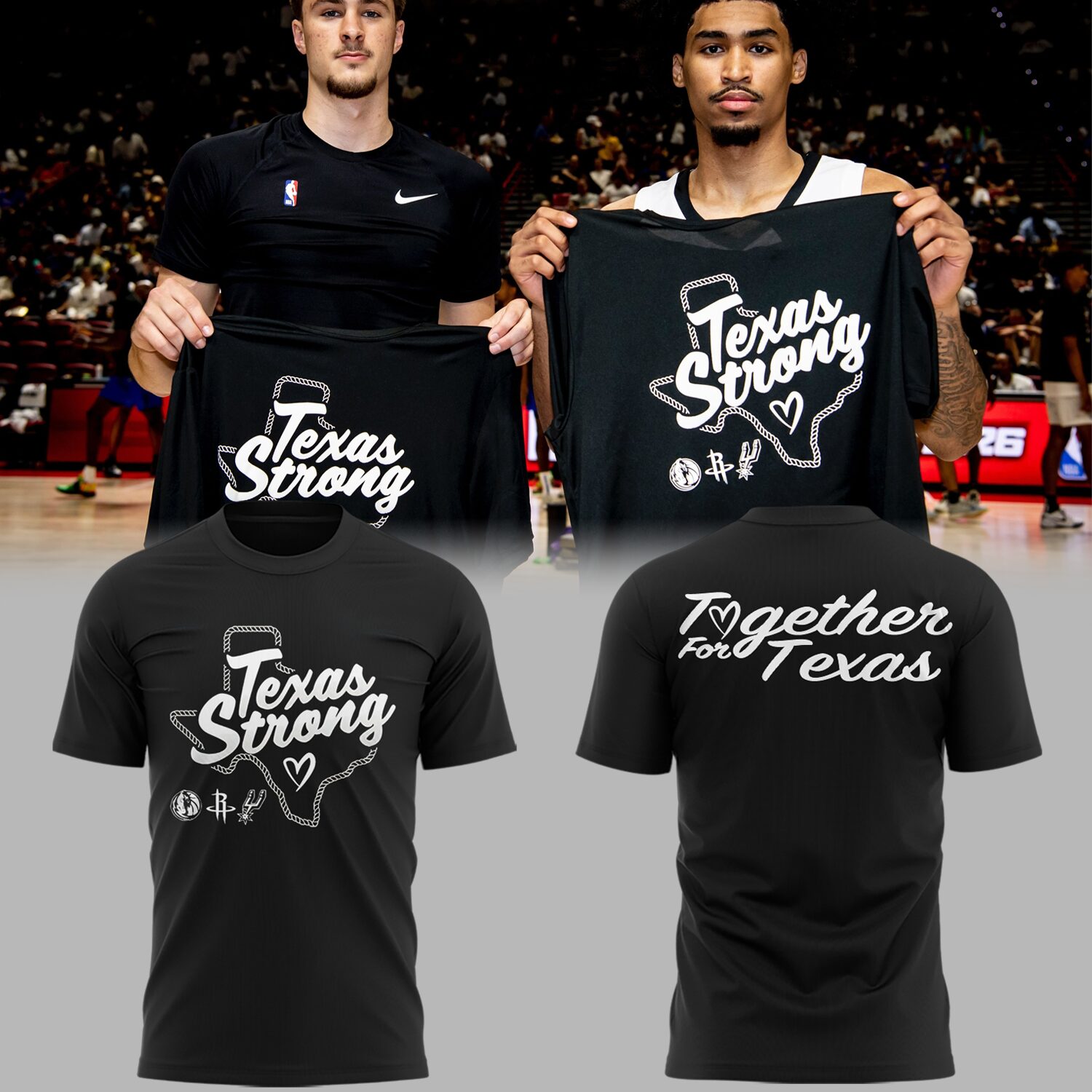 NBA x Texas Strong "Together for Texas" Special Black Shirt
