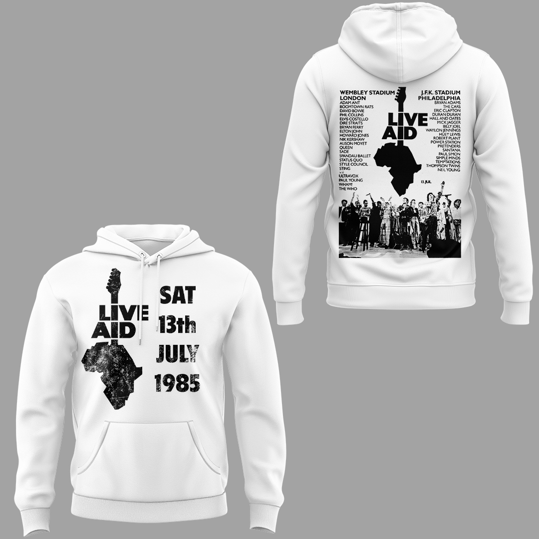 Live Aid Sat 13th July 1985 Limited Edition Hoodie Set Live Aid Sat 13th July 1985 Limited Edition Hoodie Set