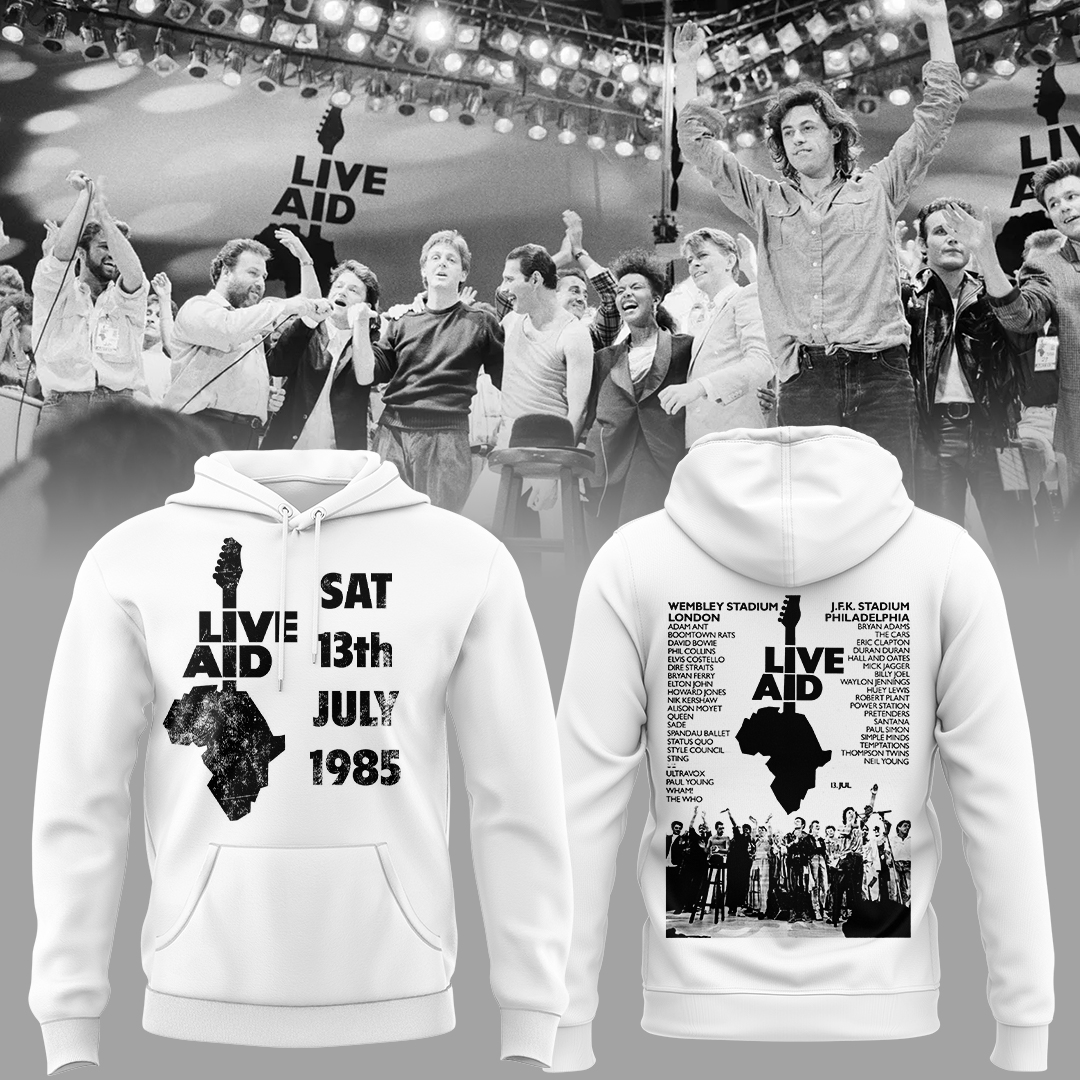 Live Aid Sat 13th July 1985 Limited Edition Hoodie Set Live Aid Sat 13th July 1985 Limited Edition Hoodie Set