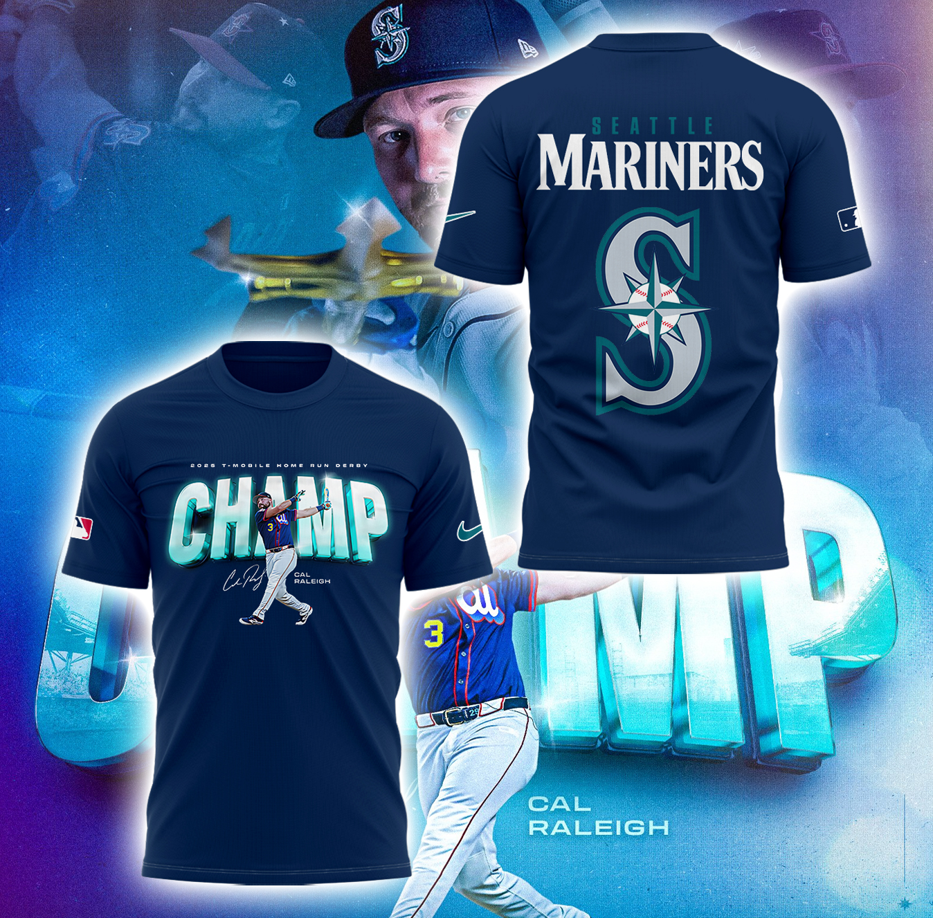 Seattle Mariners Cal Raleigh T-Mobile Home Run Derby Champ 2025 Shirt Seattle Mariners Cal Raleigh T-Mobile Home Run Derby Champ 2025 Shirt