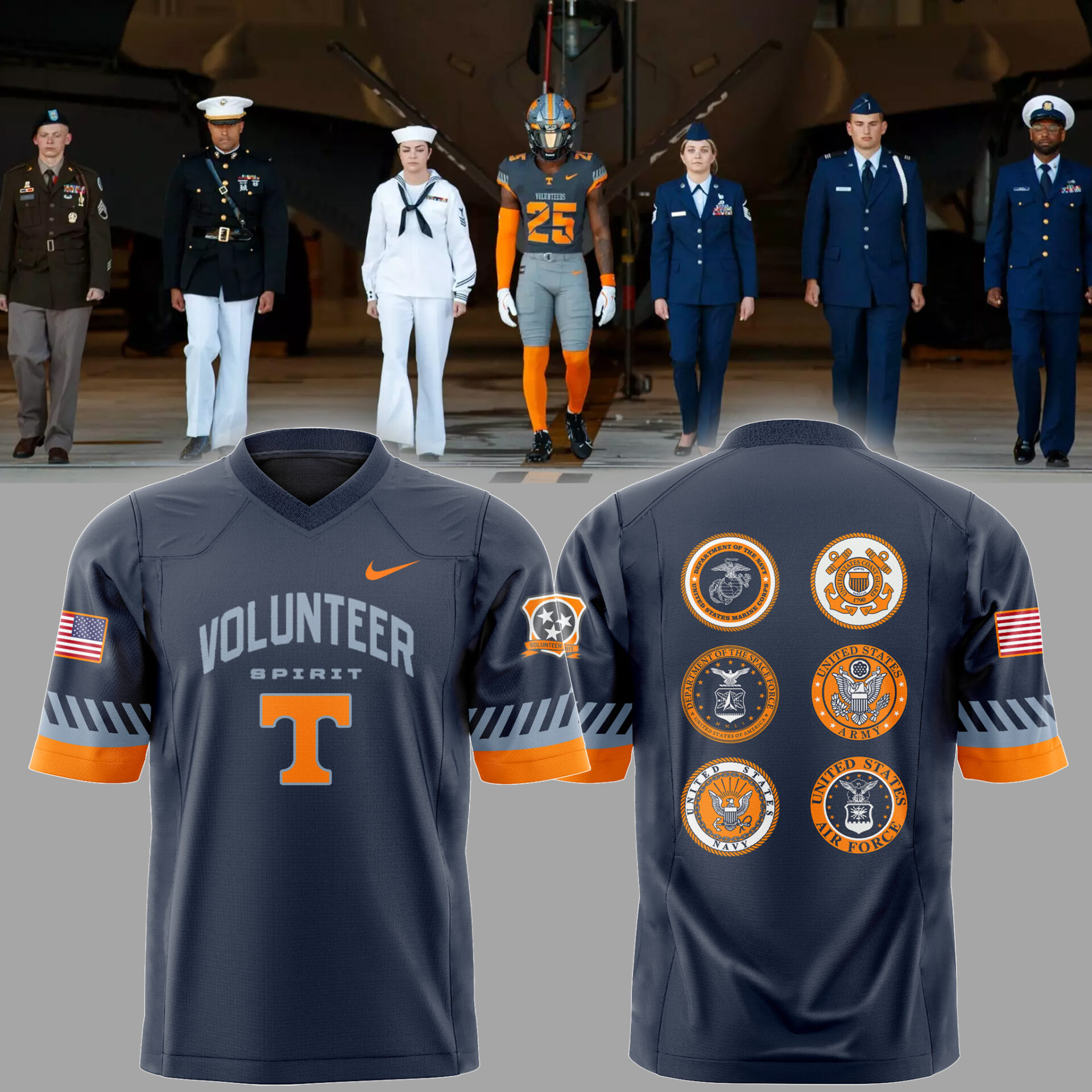 Tennessee Volunteers Smokey Grey "Volunteer Spirit" Football Jersey Tennessee Volunteers Smokey Grey "Volunteer Spirit" Football Jersey