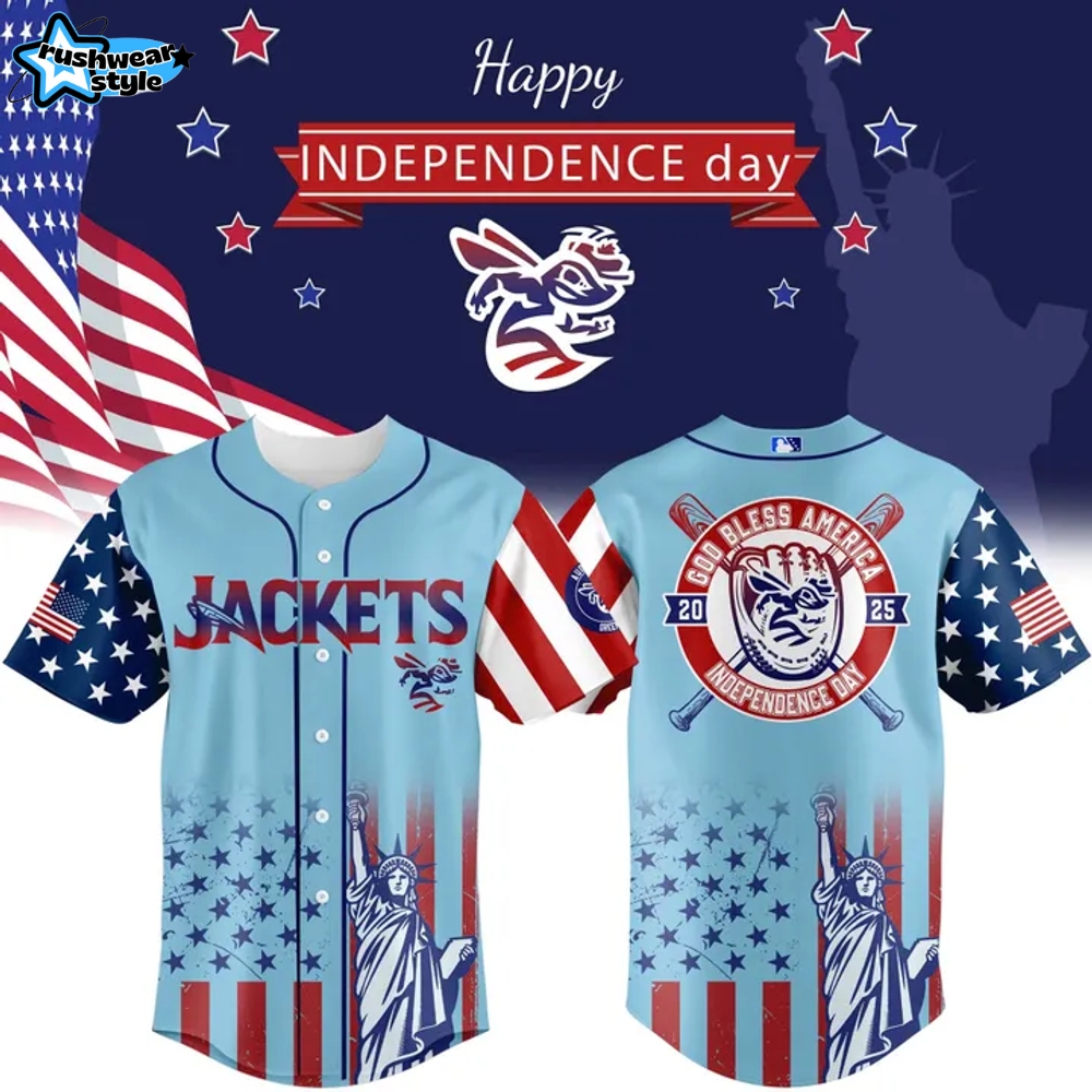 Augusta GreenJackets Happy Independence Day 2025 Baseball Jersey Augusta GreenJackets Happy Independence Day 2025 Baseball Jersey