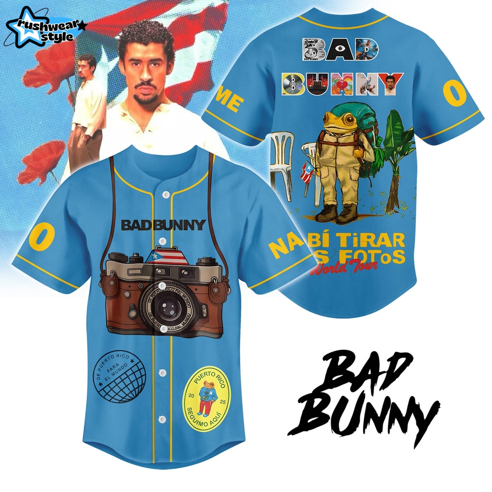 Bad Bunny DeBÍ TiRAR MÁS FOTOS World Tour 2025 Baseball Jersey Bad Bunny DeBÍ TiRAR MÁS FOTOS World Tour 2025 Baseball Jersey