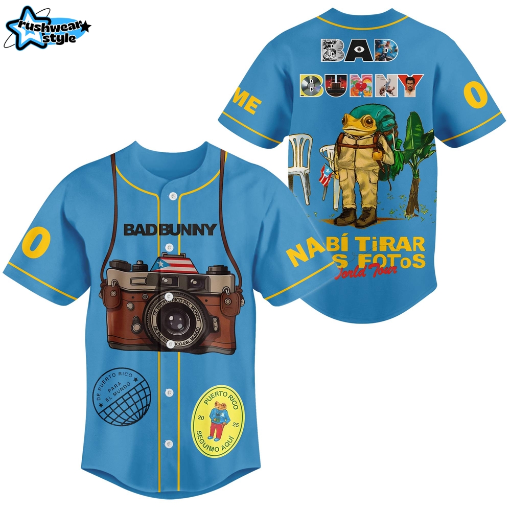 Bad Bunny DeBÍ TiRAR MÁS FOTOS World Tour 2025 Baseball Jersey Bad Bunny DeBÍ TiRAR MÁS FOTOS World Tour 2025 Baseball Jersey