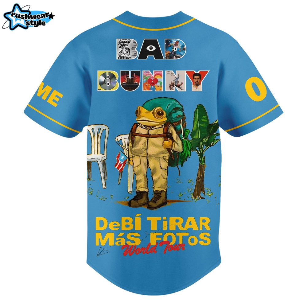 Bad Bunny DeBÍ TiRAR MÁS FOTOS World Tour 2025 Baseball Jersey Bad Bunny DeBÍ TiRAR MÁS FOTOS World Tour 2025 Baseball Jersey