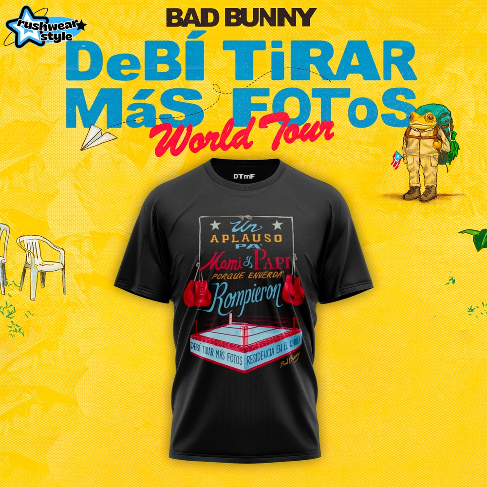Bad Bunny DtMF World Tour 2025 Black Boxing Tee Bad Bunny DtMF World Tour 2025 Black Boxing Tee