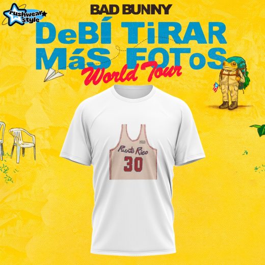 Bad Bunny DtMF World Tour 2025 Puerto Rico Jersey White Tee