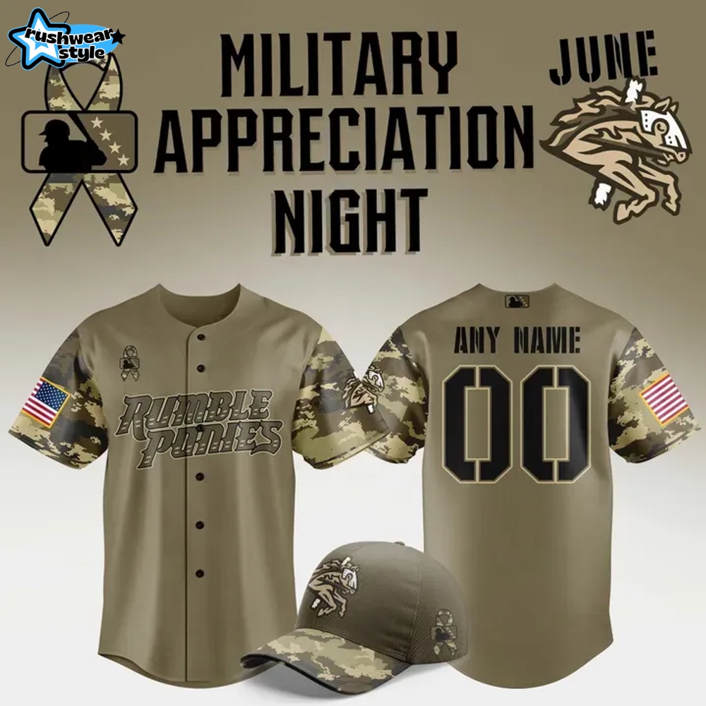 Binghamton Rumble Ponies Military Appreciation Night 2025 Baseball Jersey Binghamton Rumble Ponies Military Appreciation Night 2025 Baseball Jersey