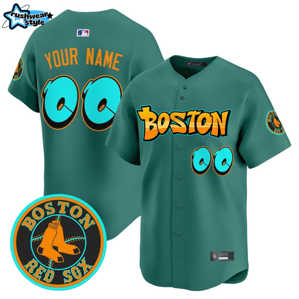 Boston Red Sox 'Graffiti Streetstyle Edition' Special Green Baseball Jersey Boston Red Sox 'Graffiti Streetstyle Edition' Special Green Baseball Jersey