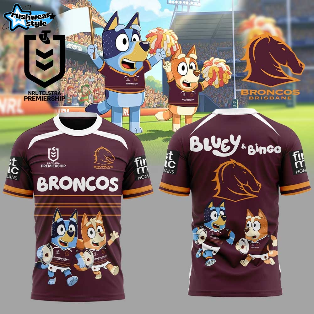 Brisbane Broncos NRL x Bluey and Bingo 2025 Shirt Brisbane Broncos NRL x Bluey and Bingo 2025 Shirt
